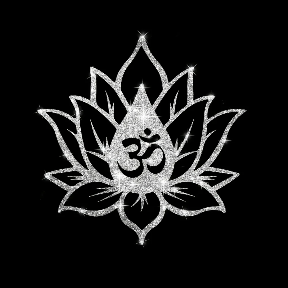 

1pc shiny om symbol lotus sticker self-adhesive vinyl motorcycle all terrain vehicle exterior decoration