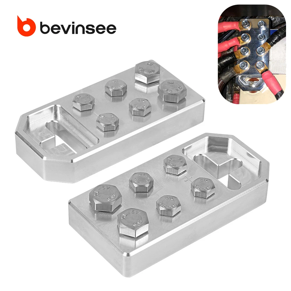 2pcs 6 Spot Flat Battery Terminals for XS Power M6 Standard Batteries(BOLT-USE-ONLY), Applicable to Car Audio, External Lighting
