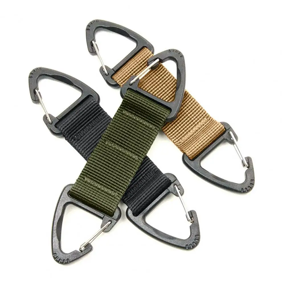 

Useful Backpack Buckles Double Buckles Strong Hanging Outdoor Key Hooks Nylon Webbing Triangle Buckles for Climbing