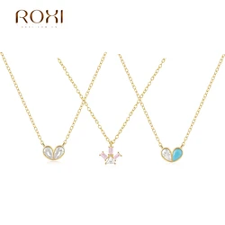 ROXI 925 Sterling Silver Necklaces For Women Heart Butterfly-shaped Delicate Pendant Necklace Wedding Engagement Fine Jewelry