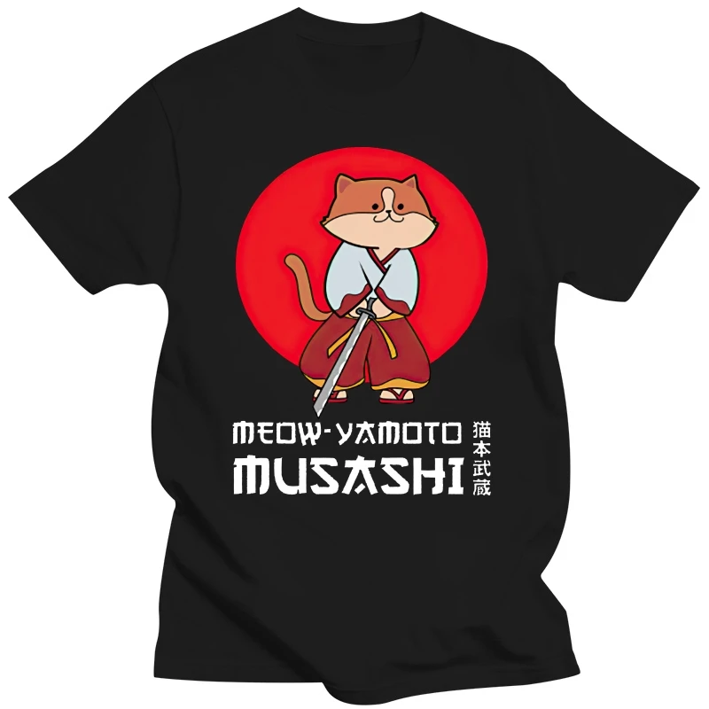 Anime Funny Cat Samurai Meow-Yamoto Musashi Cute Kawaii Shirt T Shirt Cat Samurai tshirt japanese anime anime cute kawaii