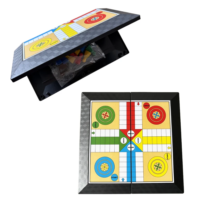 Ludo ゲームセット ストラテジーゲーム 親子インタラクション 折りたたみボード付き 旅行 家族ゲーム ティーン向け 子供用 パーティーおもちゃ