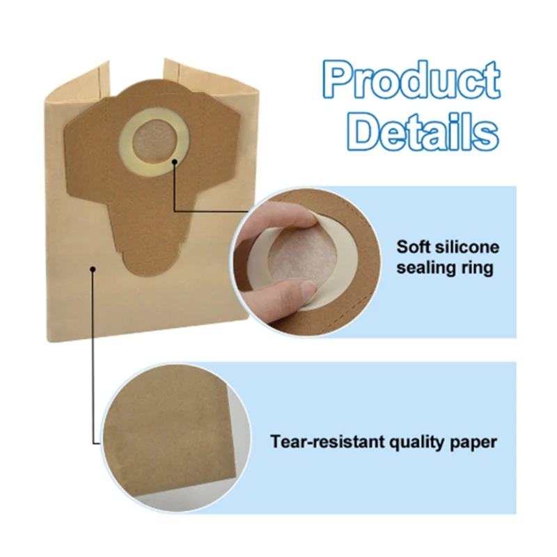 A26T-20L กระดาษฝุ่นสําหรับ Einhell BT-VC 1250 S/INOX 1250S เปียกและแห้งเครื่องดูดฝุ่นถุงขยะสูญญากาศถุงกรอง