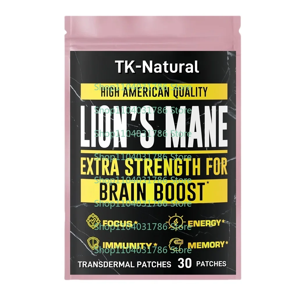 

30 патчей Lions Mane Transdermal Patches для памяти, фокусировки и четкости — усилитель мозга — Lions Mane для поддержки иммунитета