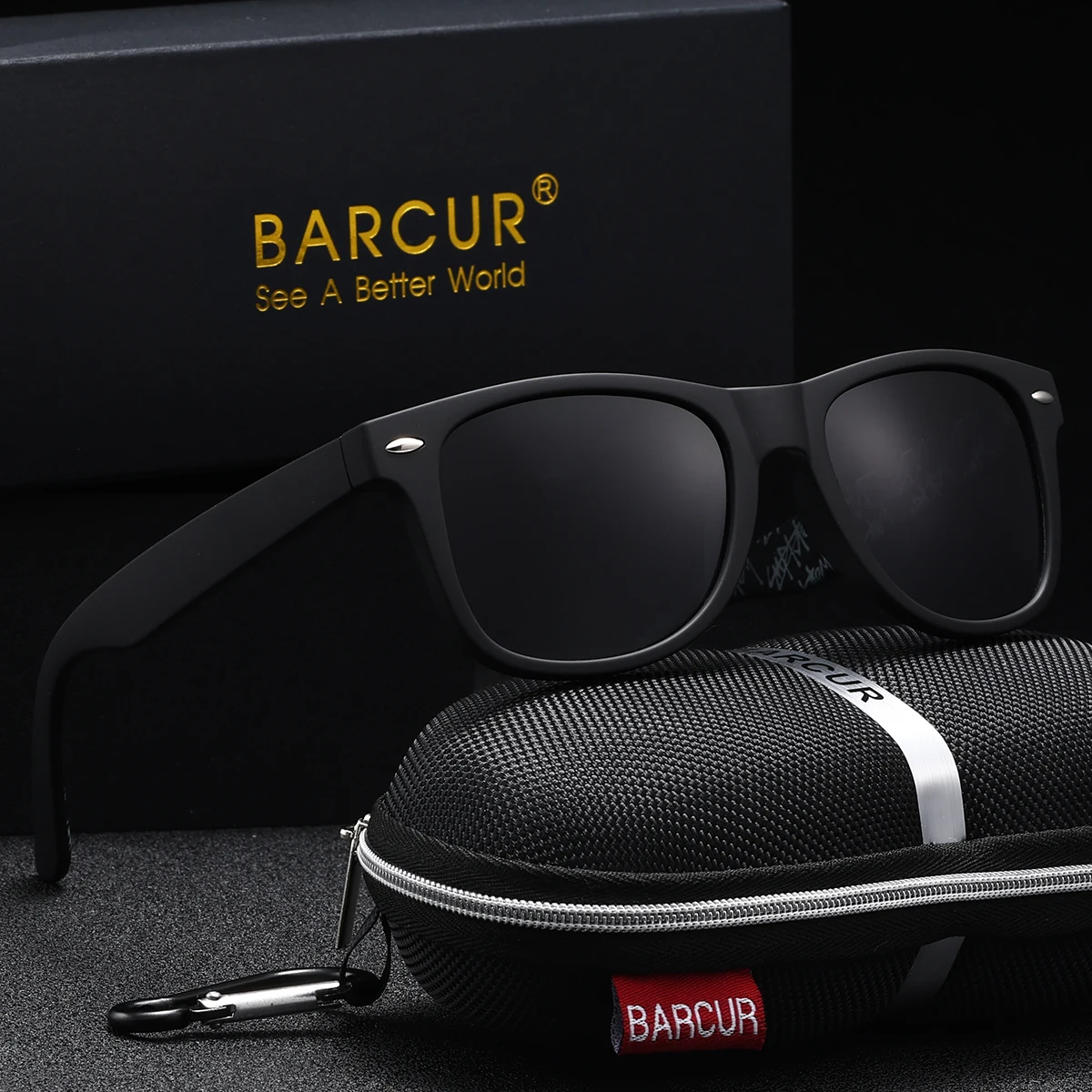 BARCUR 여성용 편광 선글라스 무광택 질감 인쇄 프레임 사이클링 사진 일상 착용 캐주얼 남성용 안경 선물