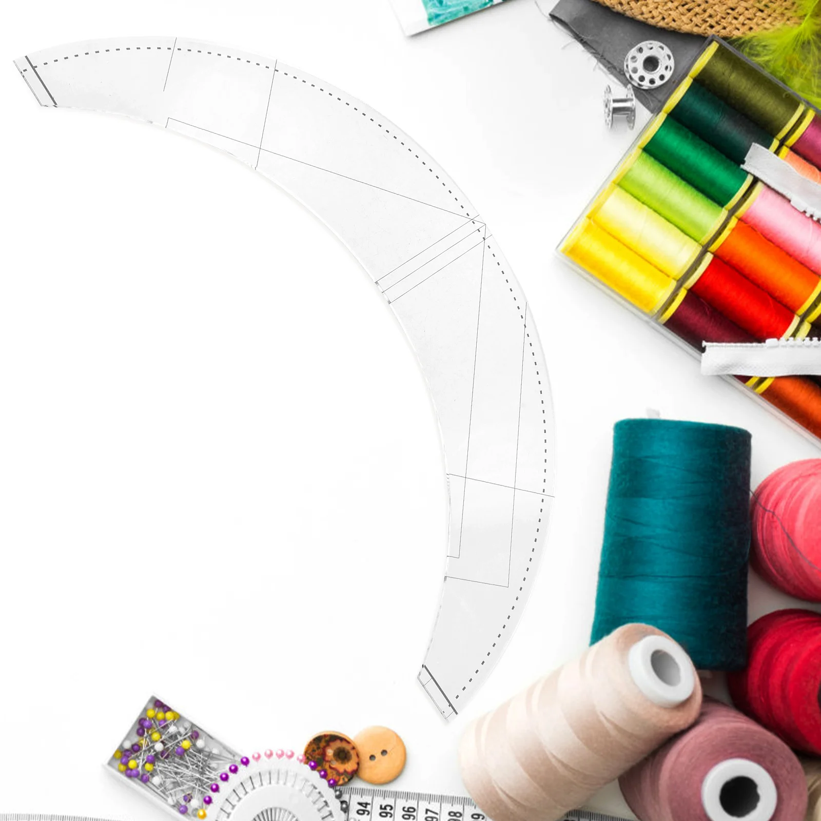 

Multipurpose Sewing Ruler Patchwork Quilting Templates Lightweight Rounded Edges Fabric Cutting Ruler Safe Creative Design