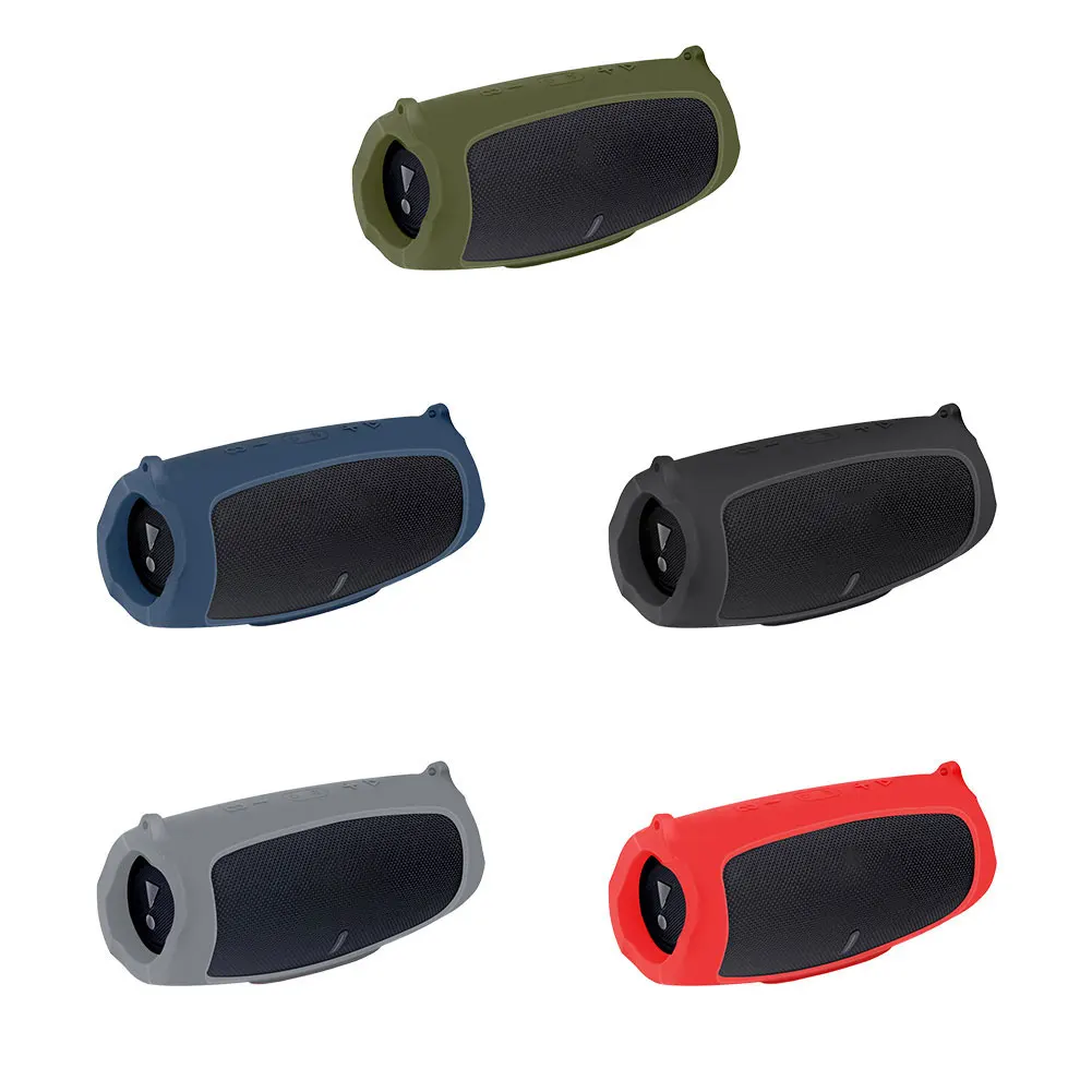 حافظة من السيليكون للسفر في الهواء الطلق مع حزام لمكبر صوت بلوتوث JBL Charge 5