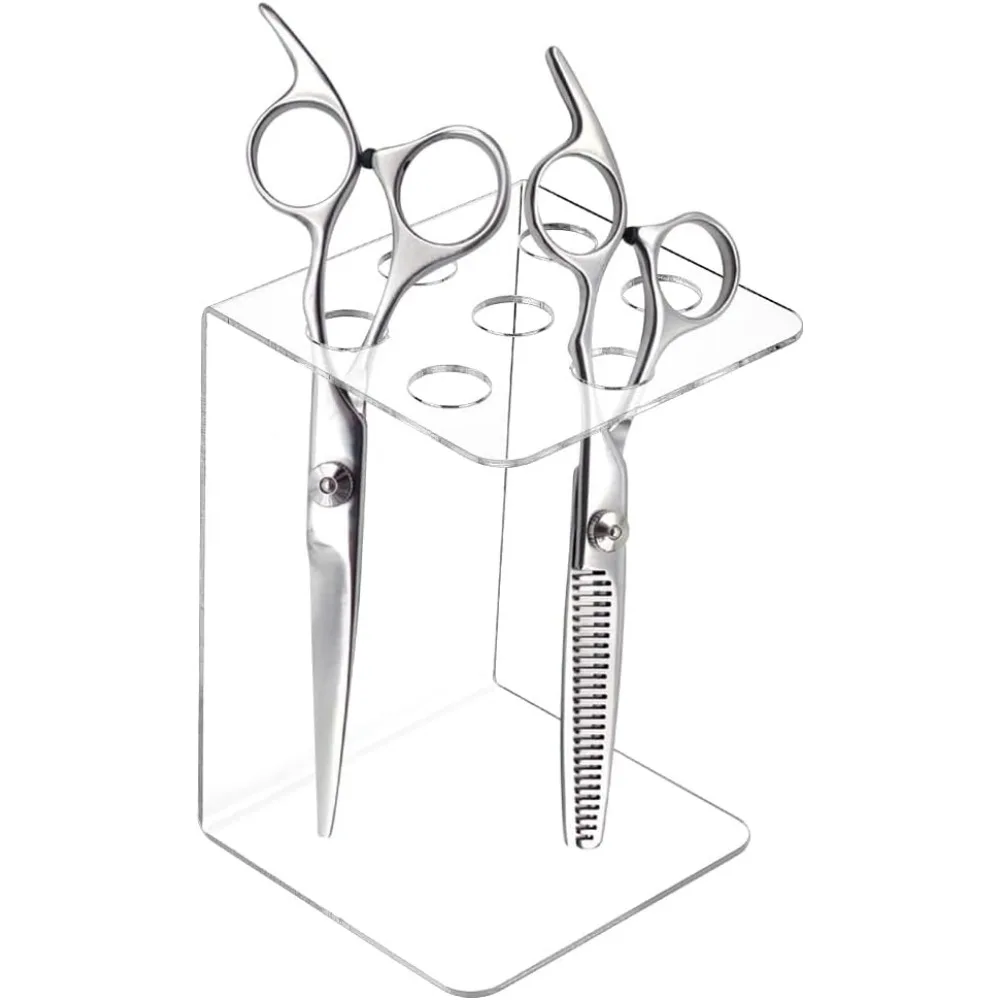 2Pcs Clear Acrylic Holder Rack Salon Shear Holder for Stylist Hairdressing Combs Organizer Scissor Tool Hangers Scissor