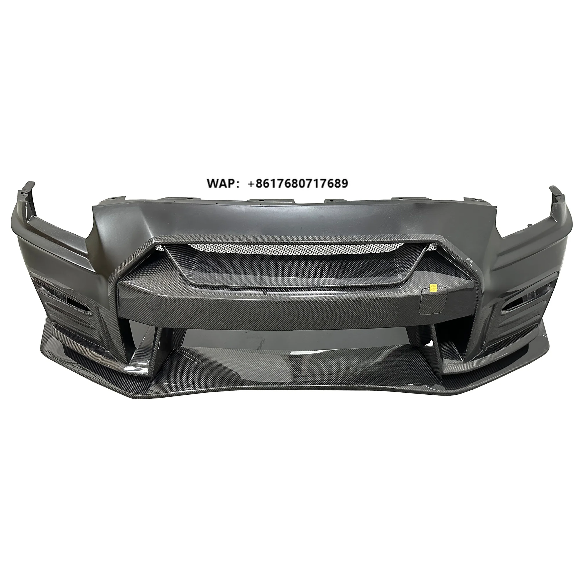 Nismo-Style Teilweise Carbon-Faser Frontstoßstange mit Frontlippe Karosserie-Kit für GTR R35 2008-2016