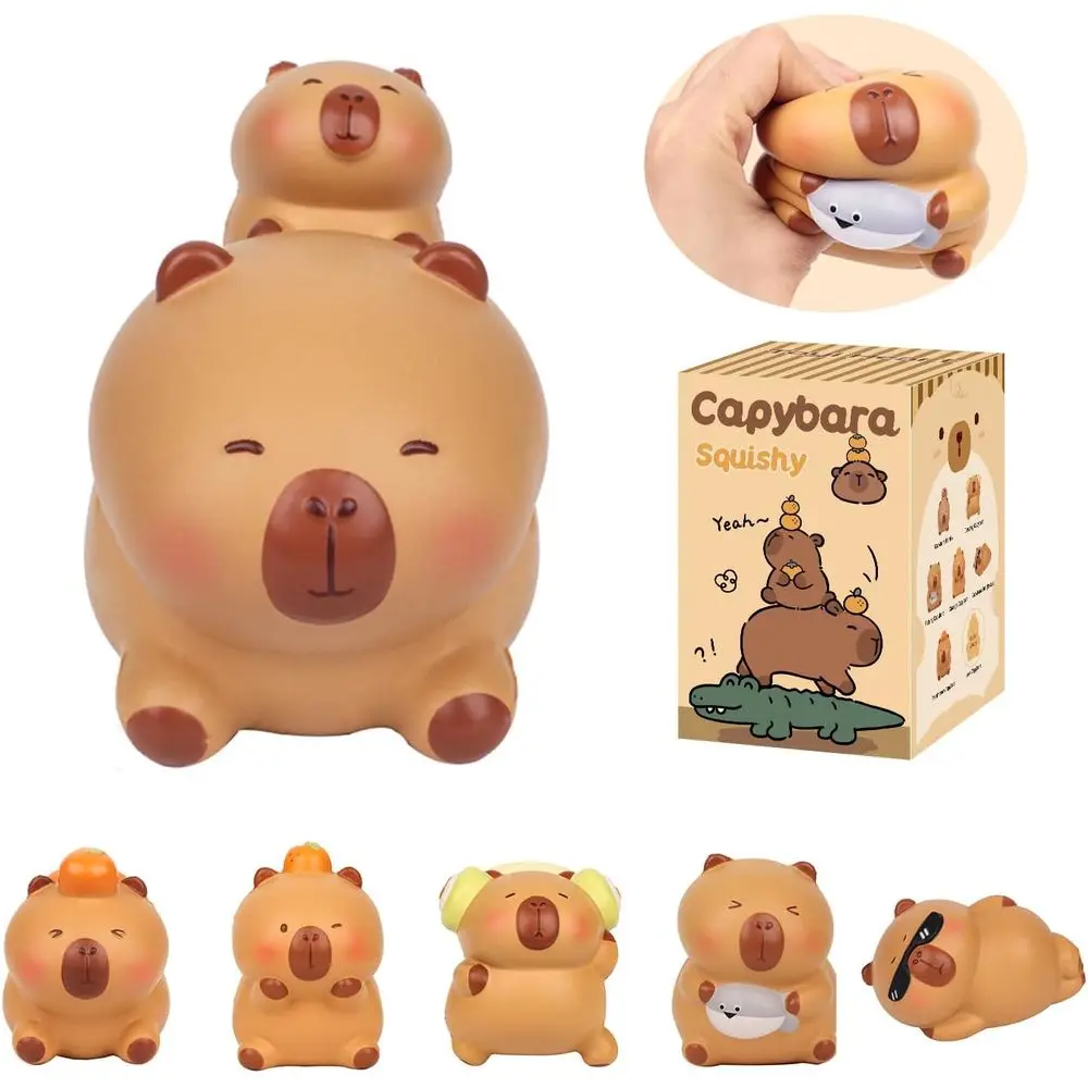 

ybara Squeezable Series Blind Box igure, Random Design Animal igures Collectible Toy, Cute StrRelie Simulation Squeeze Toy or Gi