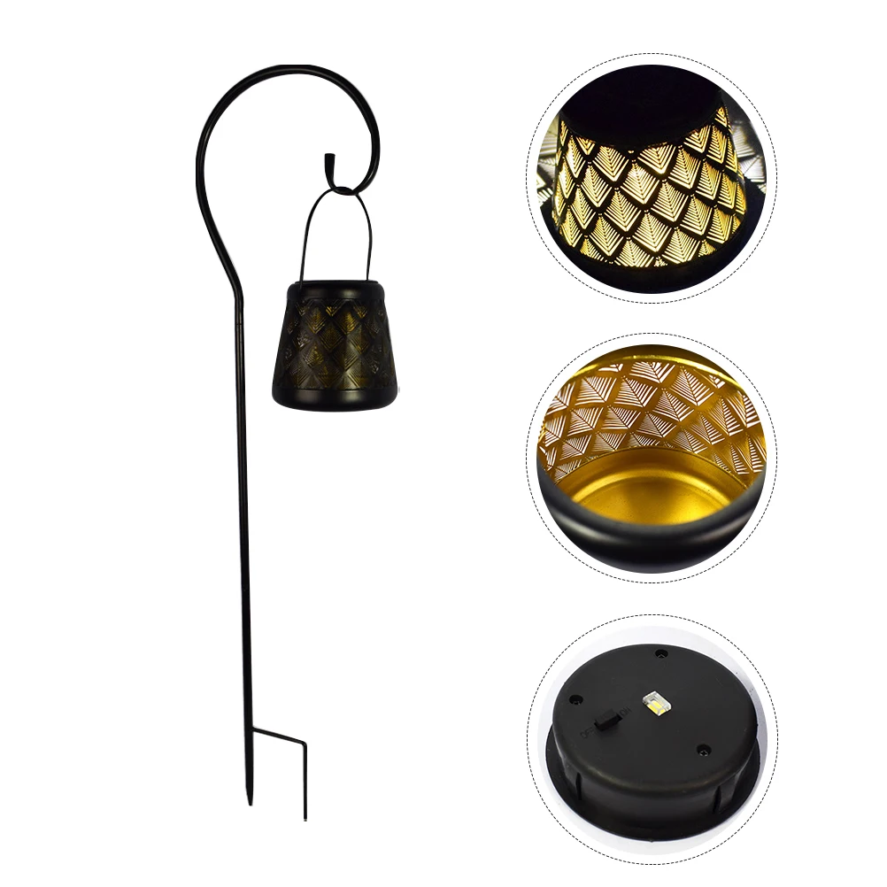 

1pc Solar Powered Garden Yard Lamp Outdoor Ground Insert Light Decorative Landscape Lighting For Parks Gardens Durable Black