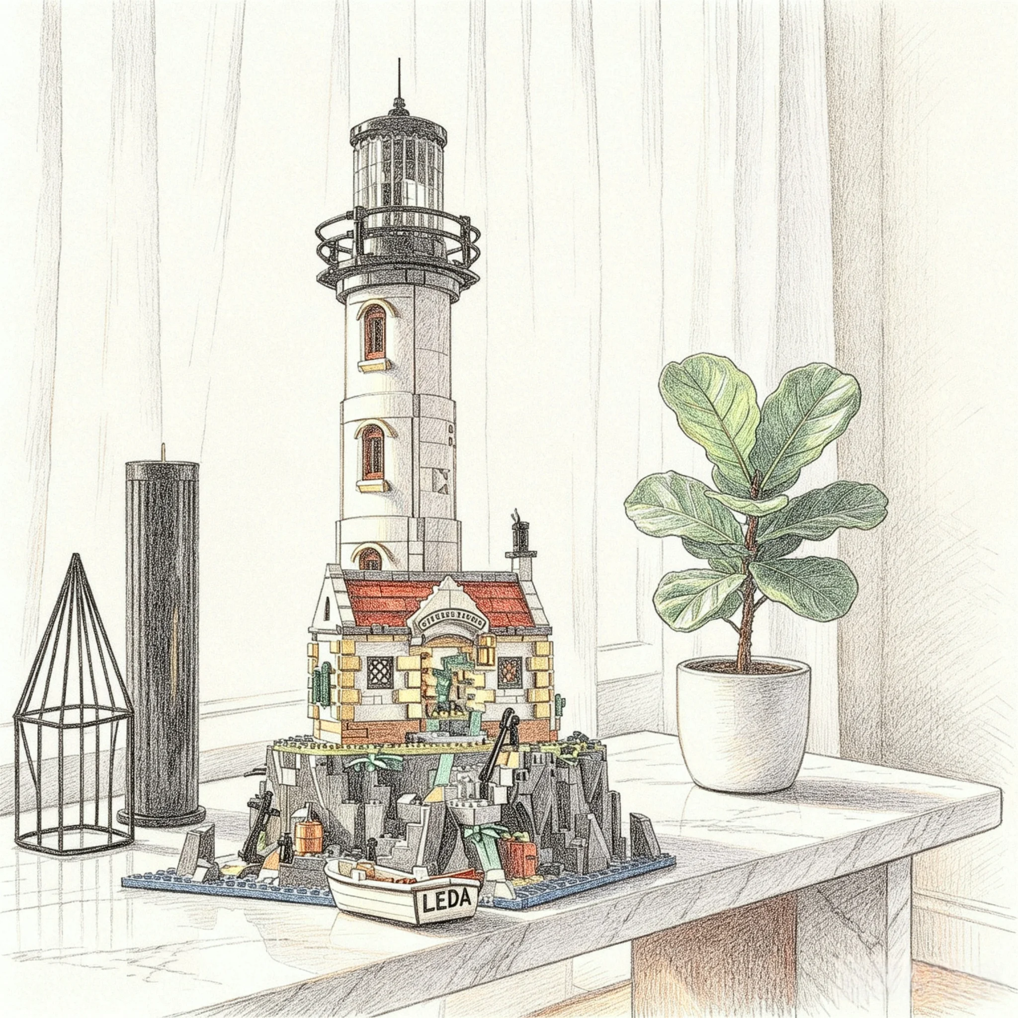 

2026 new lighthouse model building block assembly DIY toys birthday and new year holiday gifts home decoration for men and women