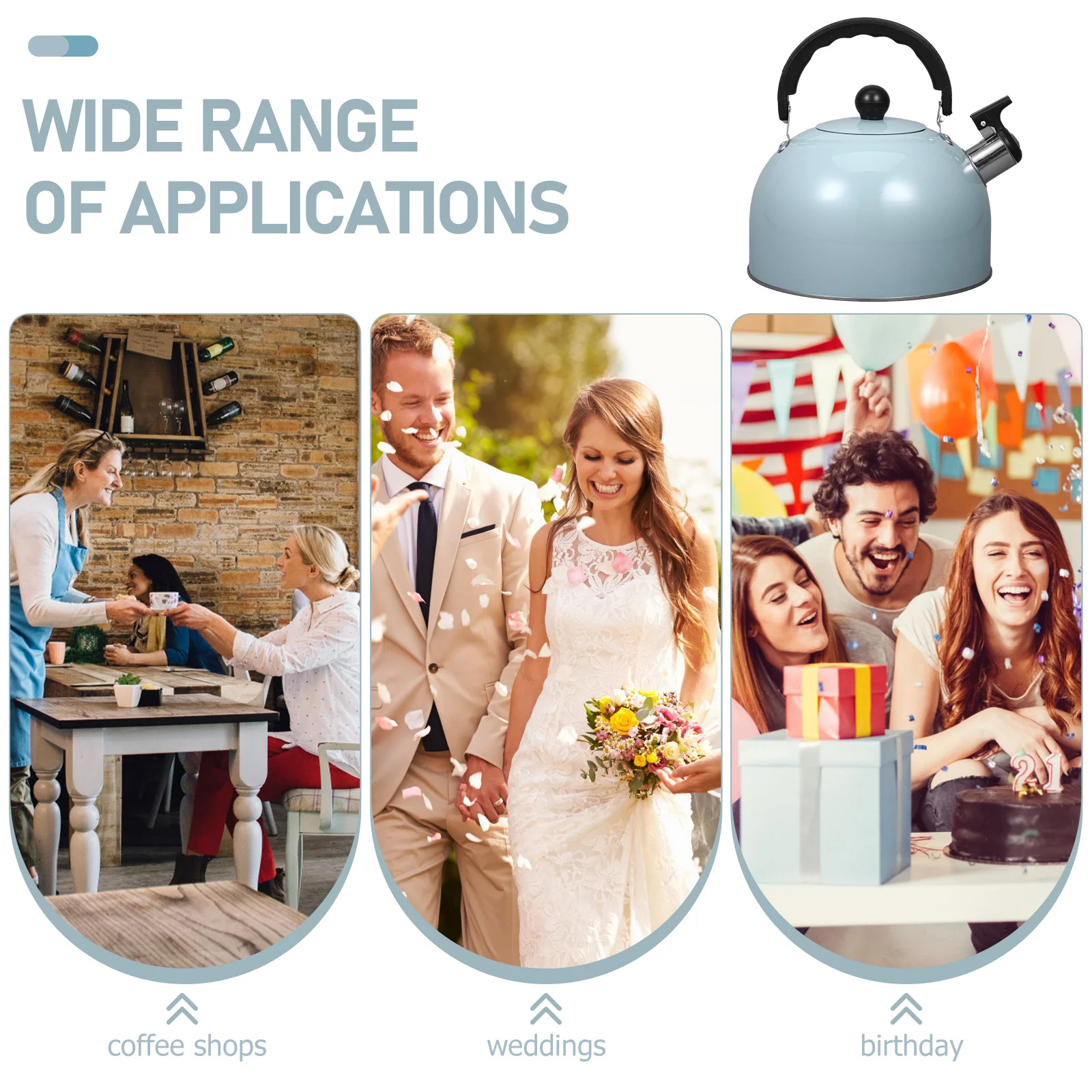 

Stainless Steel Kettle 3.5L Stovetop Water Boiler Kitchen Gadget Home Use Fast Heating Portable Shiny Finish