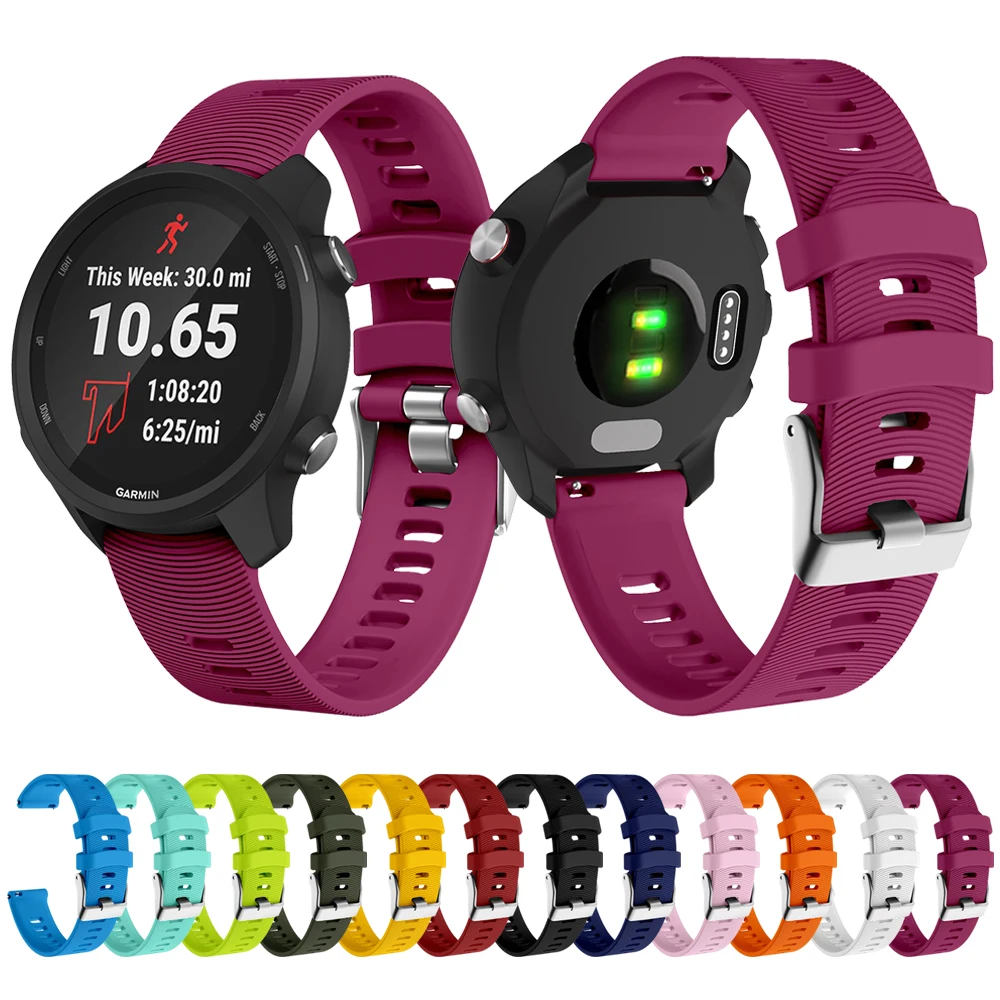 Pulsera Compatible con Garmin Forerunner 245 Original hombres mujeres correa de reloj de liberación rápida para Garmin Forerunner 165 20mm Band