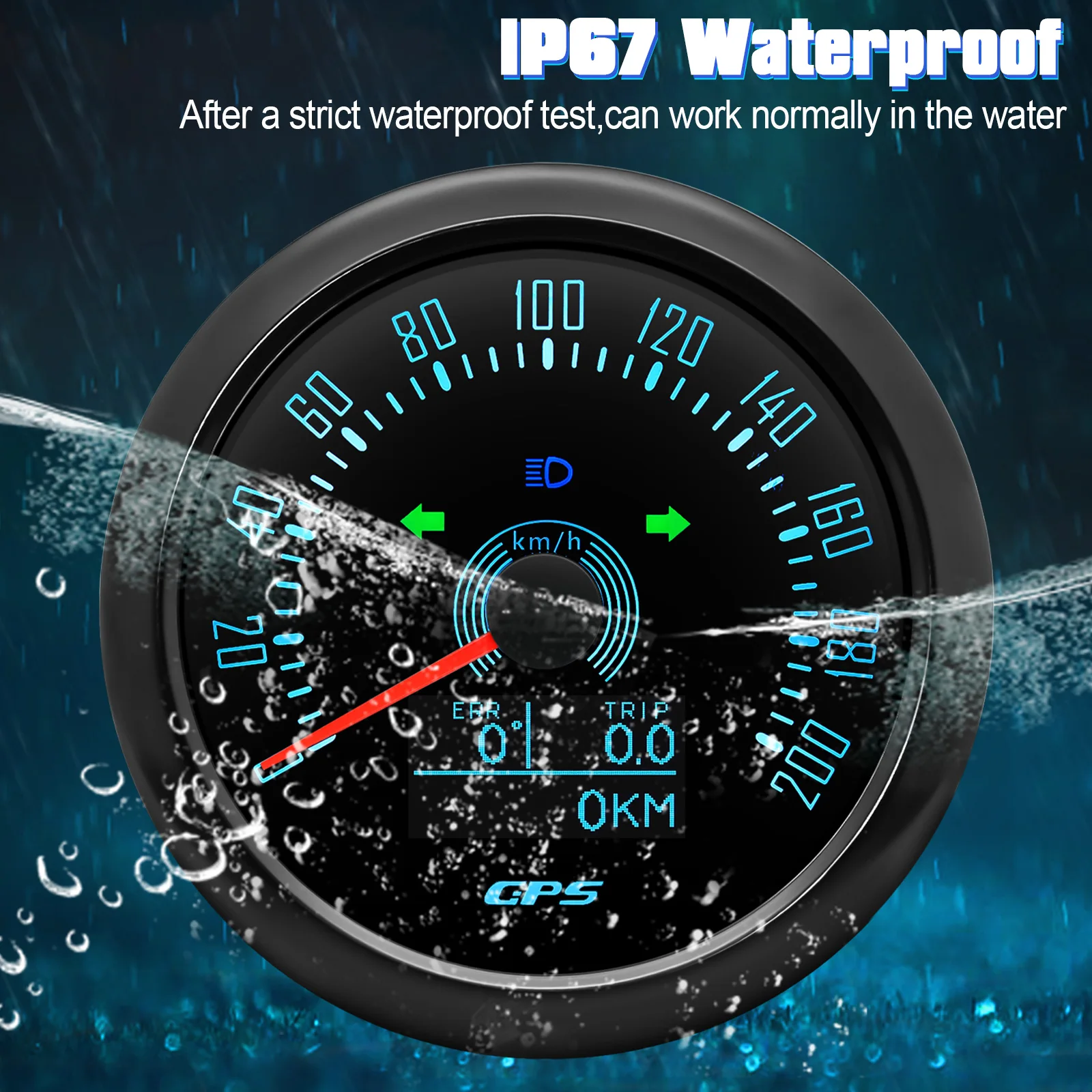85mm Waterproof GPS Speedometer 7 Color Backlight Meter With GPS Antenna GPS Speed Gauge For Marine Boat Car Meter 12V 24V