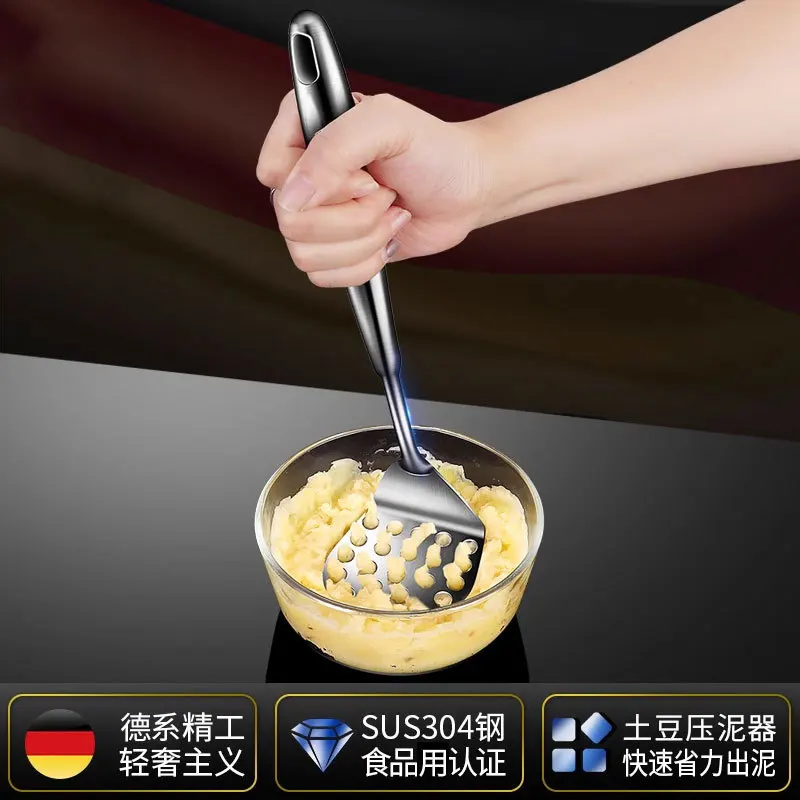 304 stainless steel potato masher multi-purpose kitchen garlic press and food processor