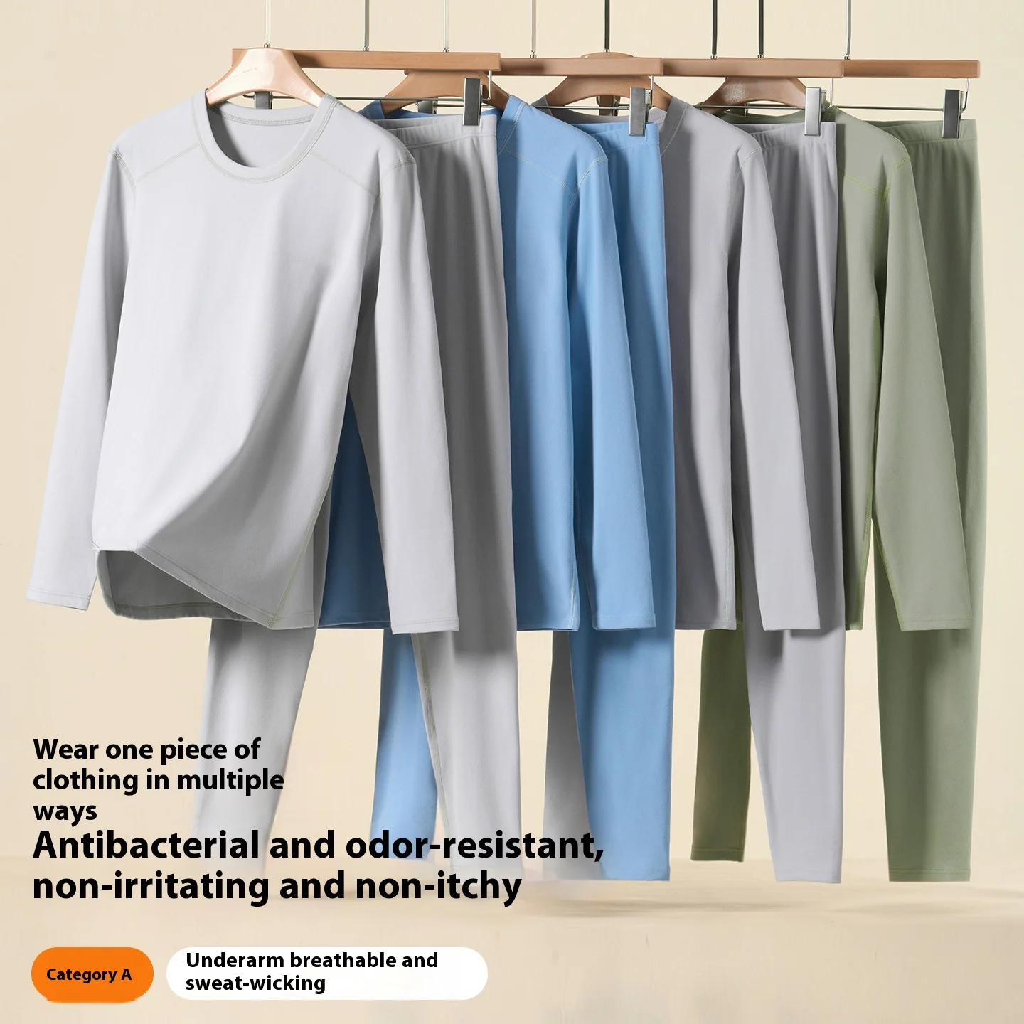Baby Kids Thermal Underwear Set Breathable Double Brushed Self-Heating Antibacterial Anti-Odor Base Layer Pajamas for Boys Girls