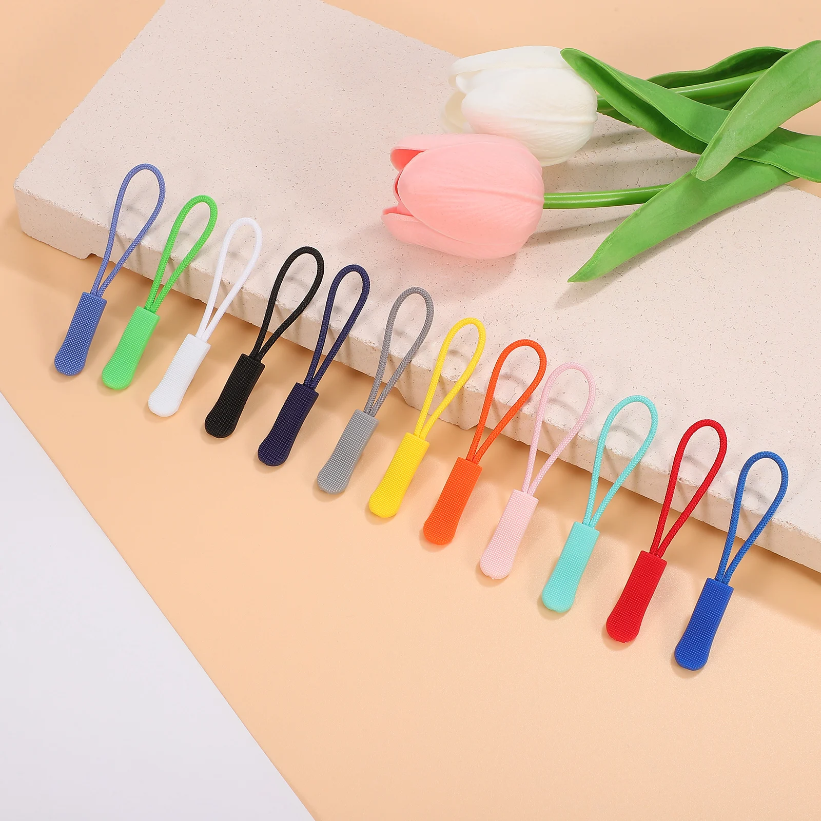

120 Pcs Zipper Pull Extender Replacement TPU Rope Ends Suitcase Repair Part Heads Charm Tag Luggage Accessories