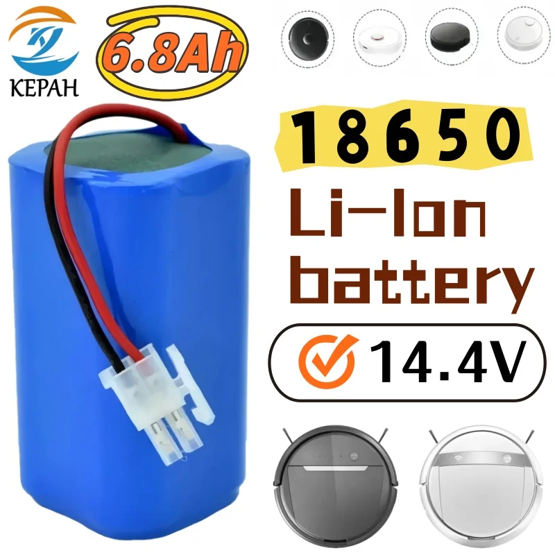 New 4S1P 14.4V 6800mAh Li-ion Battery Pack,For MIJIA Mi Robot Electric Sweeper Essential G1 MJSTG1, SKV4136GL H18650CH R30 R35