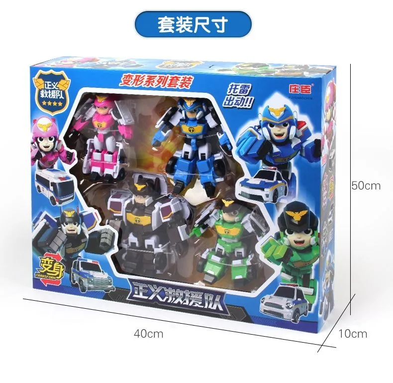 新品　Rescue Team 1/12 アクションフィギュア Transformation Auto Toy Cop Justice Rescue Team Car Transform