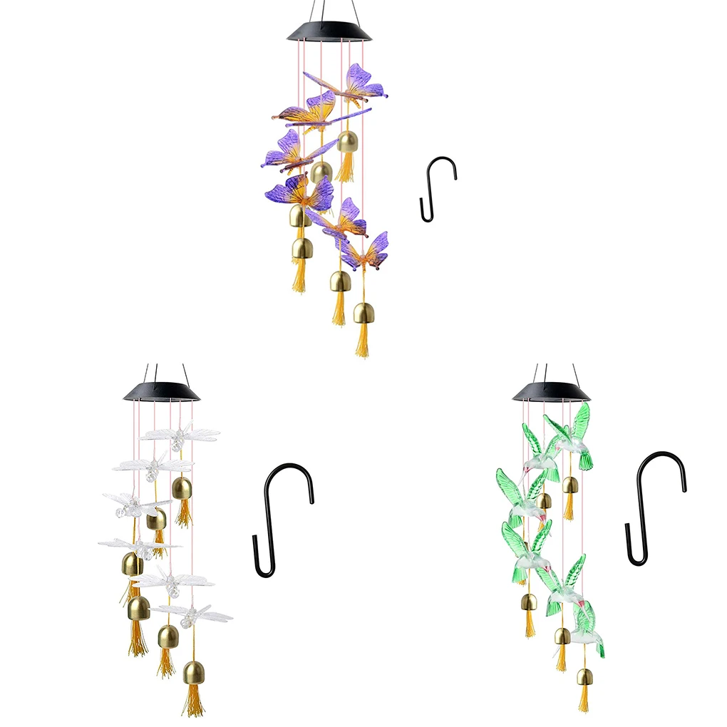 

Windbell Light Solar Power Bird LED Wind Chime Light IP65 Waterproof Decoration Windbell Lamp Type 2