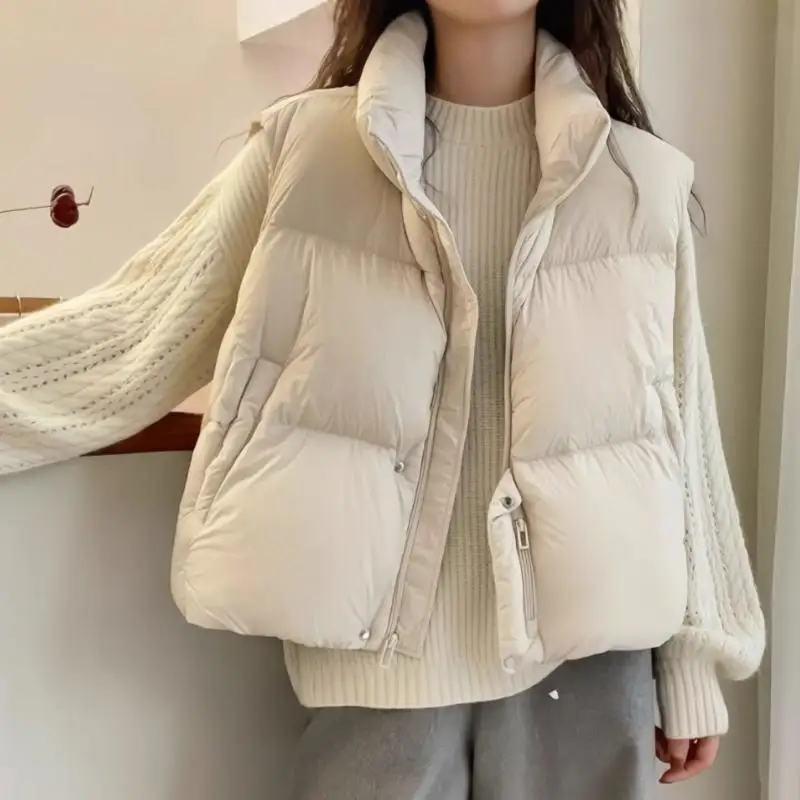 New Autumn Winter Fashion Women's Cotton Coat Vest Sweet Girl's Thick Warm Vest Comfortable Vest for Teenagers Soft Vest Jacket
