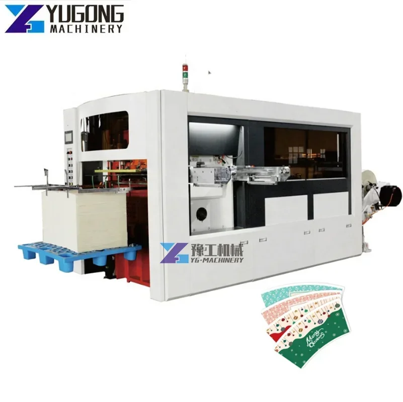 Custom Paper Cup Cutting Machine High Speed Production Line Full Automatic Paper Cup Creasing Making Machine