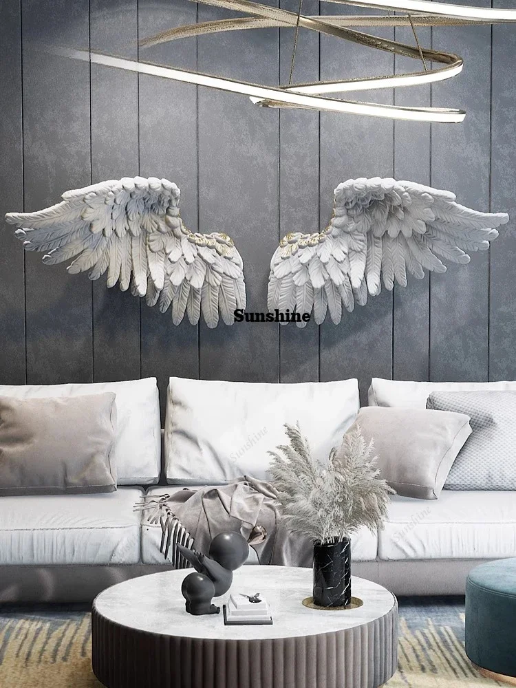 Nordic light luxury living room sofa TV background wall decoration pendant wing bedroom decoration jewelry interior pendant  FT