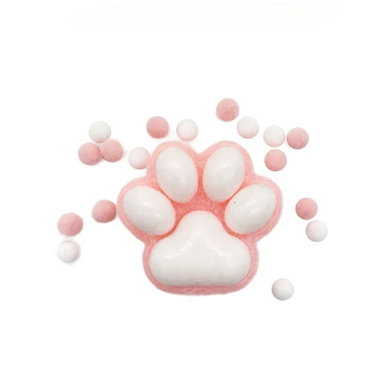 1Pcs Purple Plush Cat Claw Shaped Squeeze Toy Silicone Flocking Cat Claw Thicken Funny Decompression Slow Rebound Toy