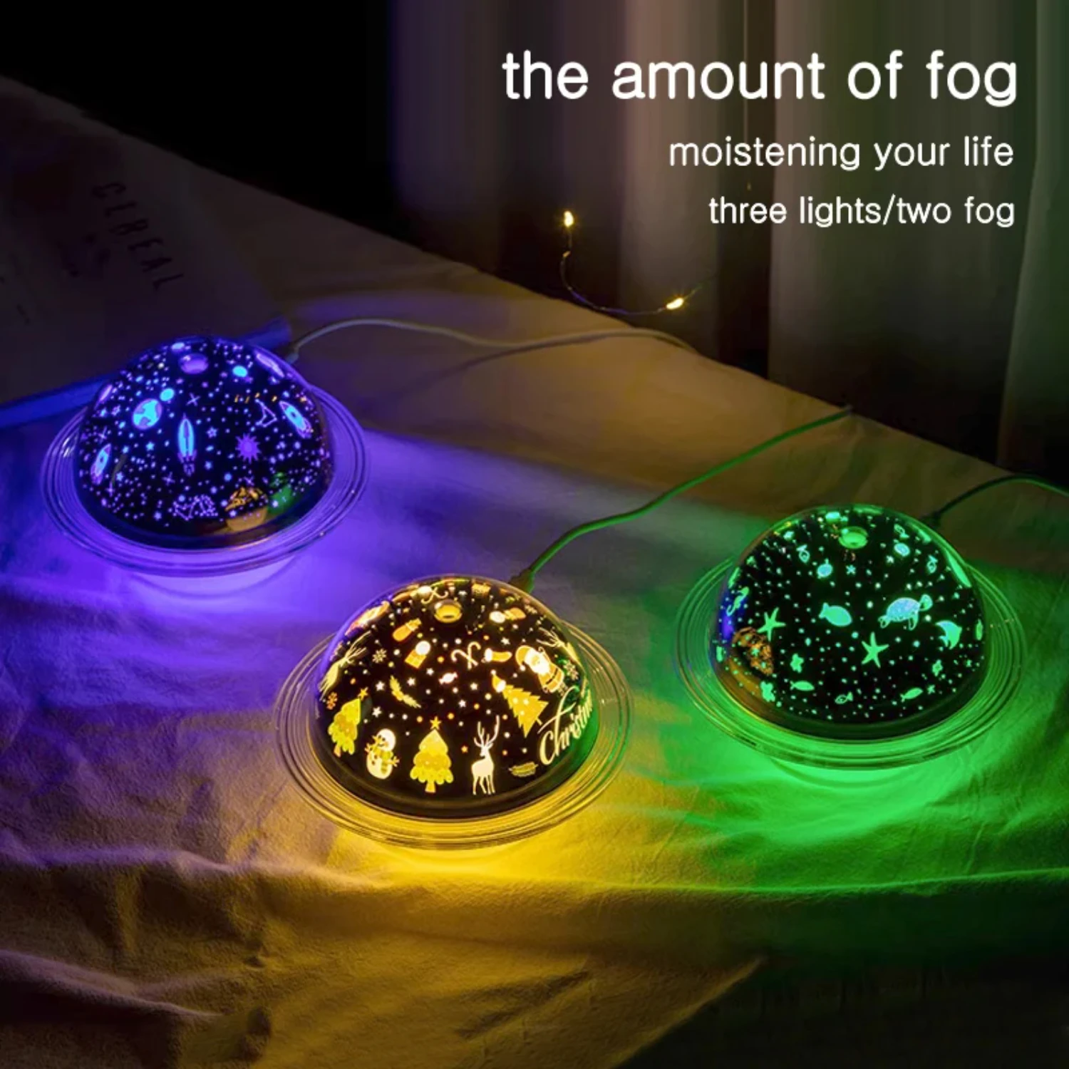 Creative LED projection light USB planet humidifier Christmas star ambient light humidifier bedroom hydration humidifier