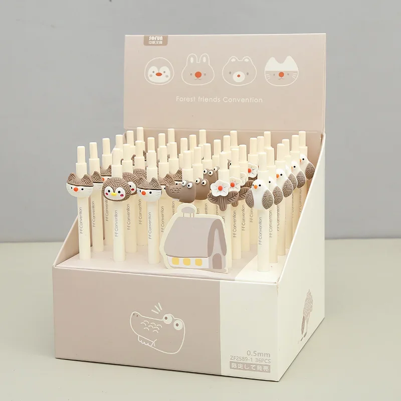 

36 шт., серия Senyouhui ZF2589, нейтральная ручка с кнопкой, школьники, красная ручка онлайн, оптовая продажа