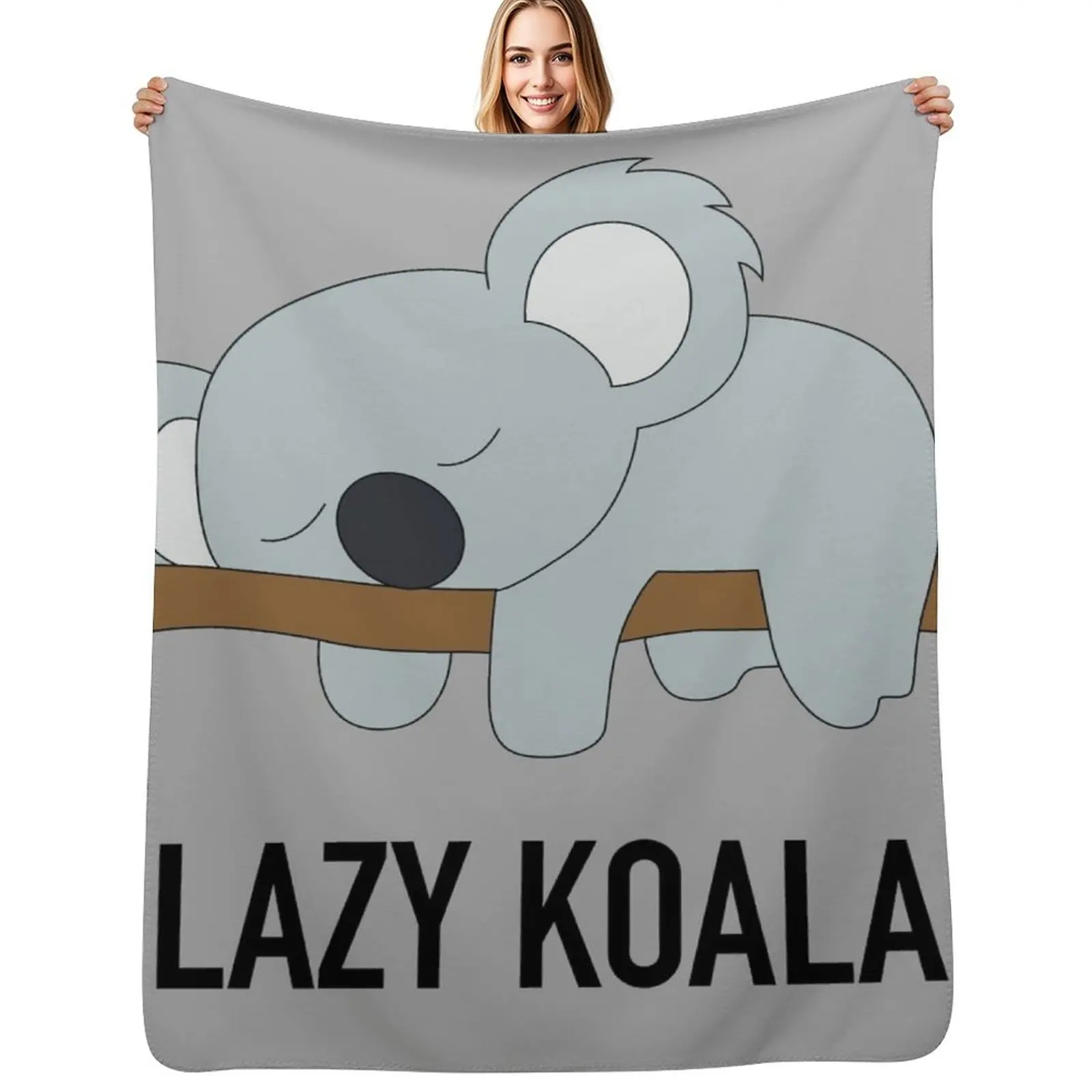 

Lazy Koala on Branch Throw Blanket Extra Large Throw Custom Hairy bed plaid Blankets