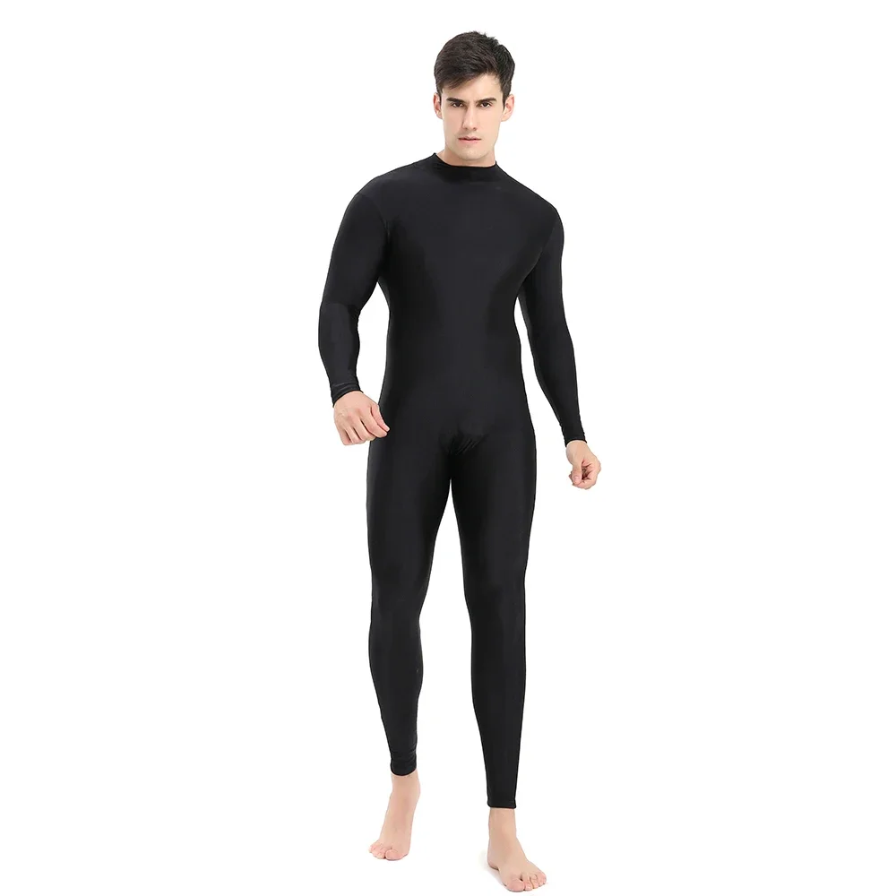 AOYLISEY Adult Long Sleeve Turtle  Neck Unitard for Men One Piece Plus Size Full Body Women Jumpsuits Dance Wear Zentai Costumes