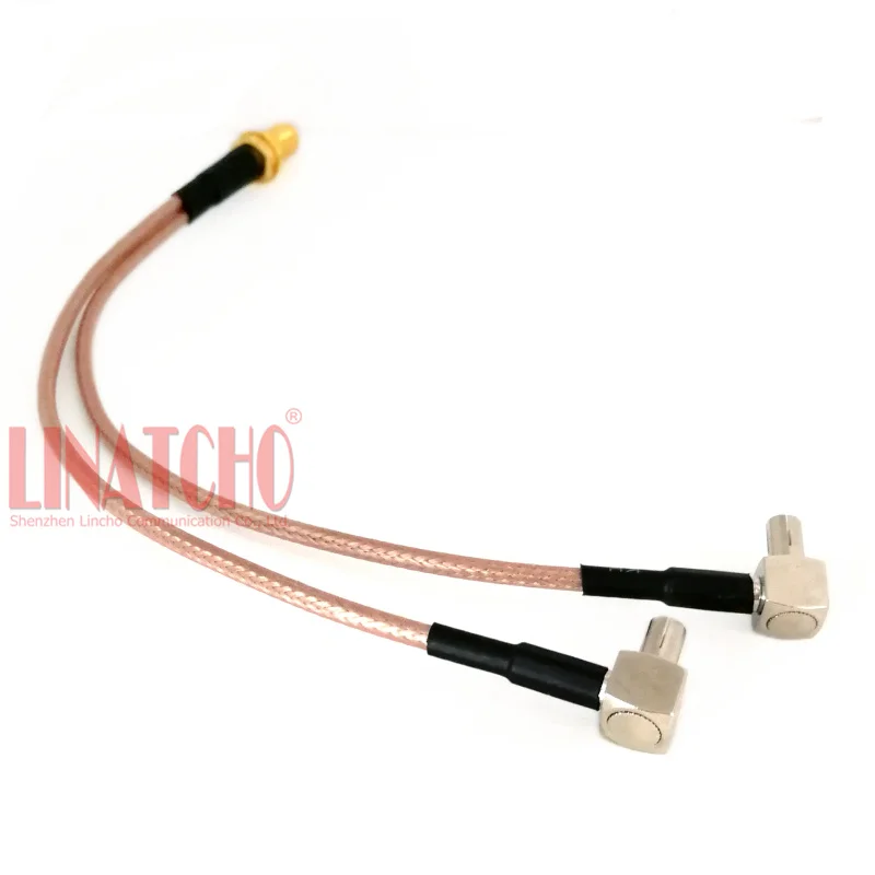 Koaxiale rg316 sma Buchse auf zwei doppelte ts9 Stecker Antennen verteiler kabel