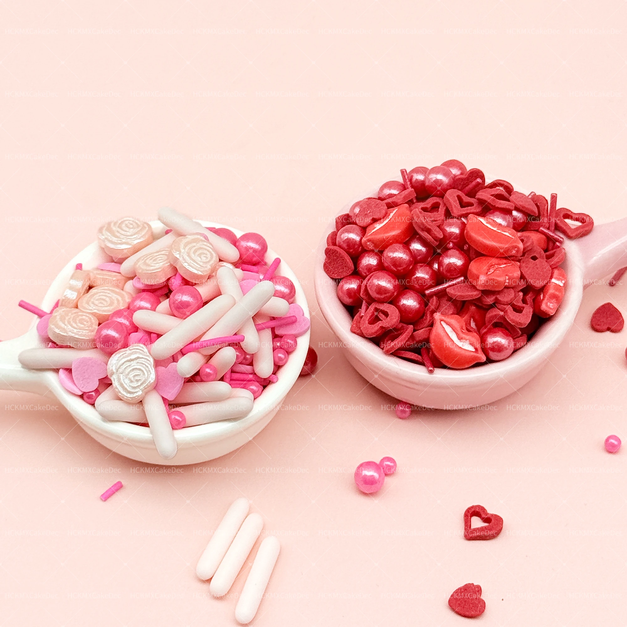 85g/150g Valentinstag rosa weiß Herz Kuchen Dekoration, für Valentinstag Geburtstag Party Kuchen Dekoration liefert, nicht essbar – Detail 2