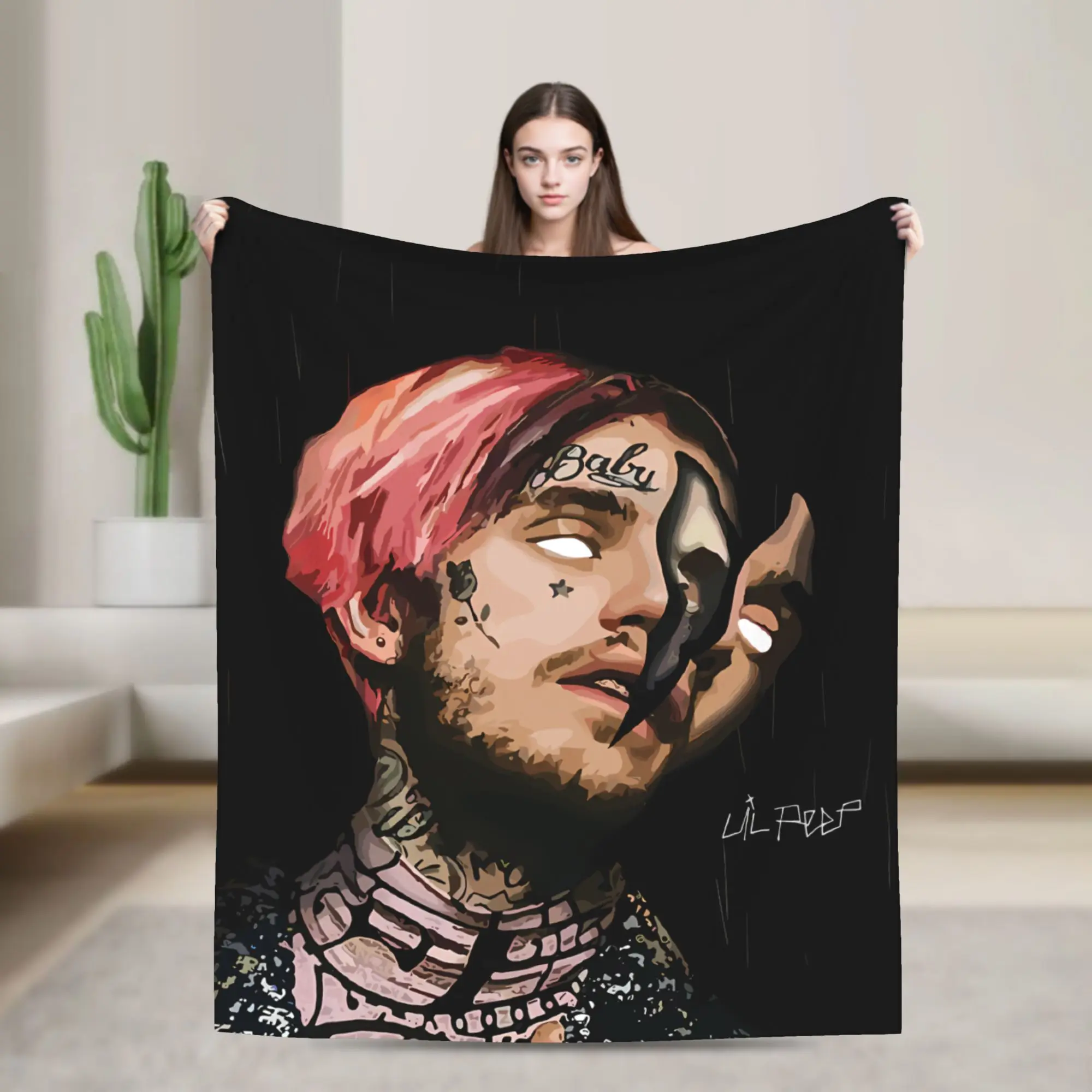 Lil Peep Love Blanket  Warm Funny Plush Throw Blanket For Living Room Picnic Flannel Bedspread Bed Cover