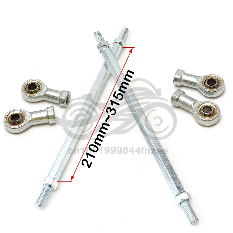 1pair 210/220/240/260/280/300/315mm 8mm Steering Tie Rod Kit Ball Joint For 49cc Electric Mini Kids ATV Go Kart Buggy Quad Bike