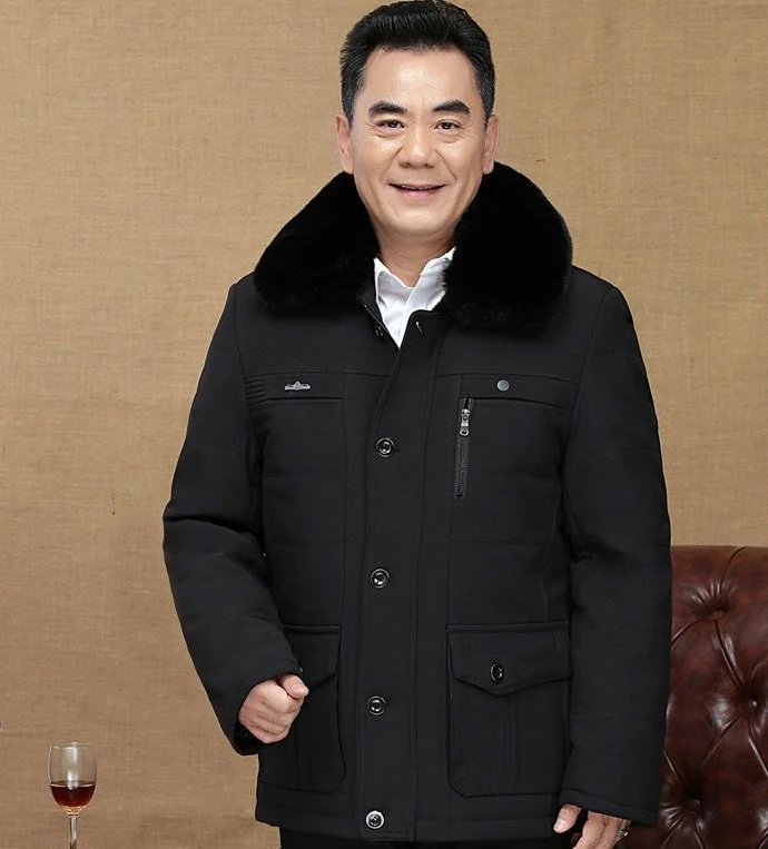 New 2024 Middle-Aged and Elderly Men\'s Long Cotton Loose Jacket Plush Thick Grpa\'s Autumn  Winter Coat Clothes A256