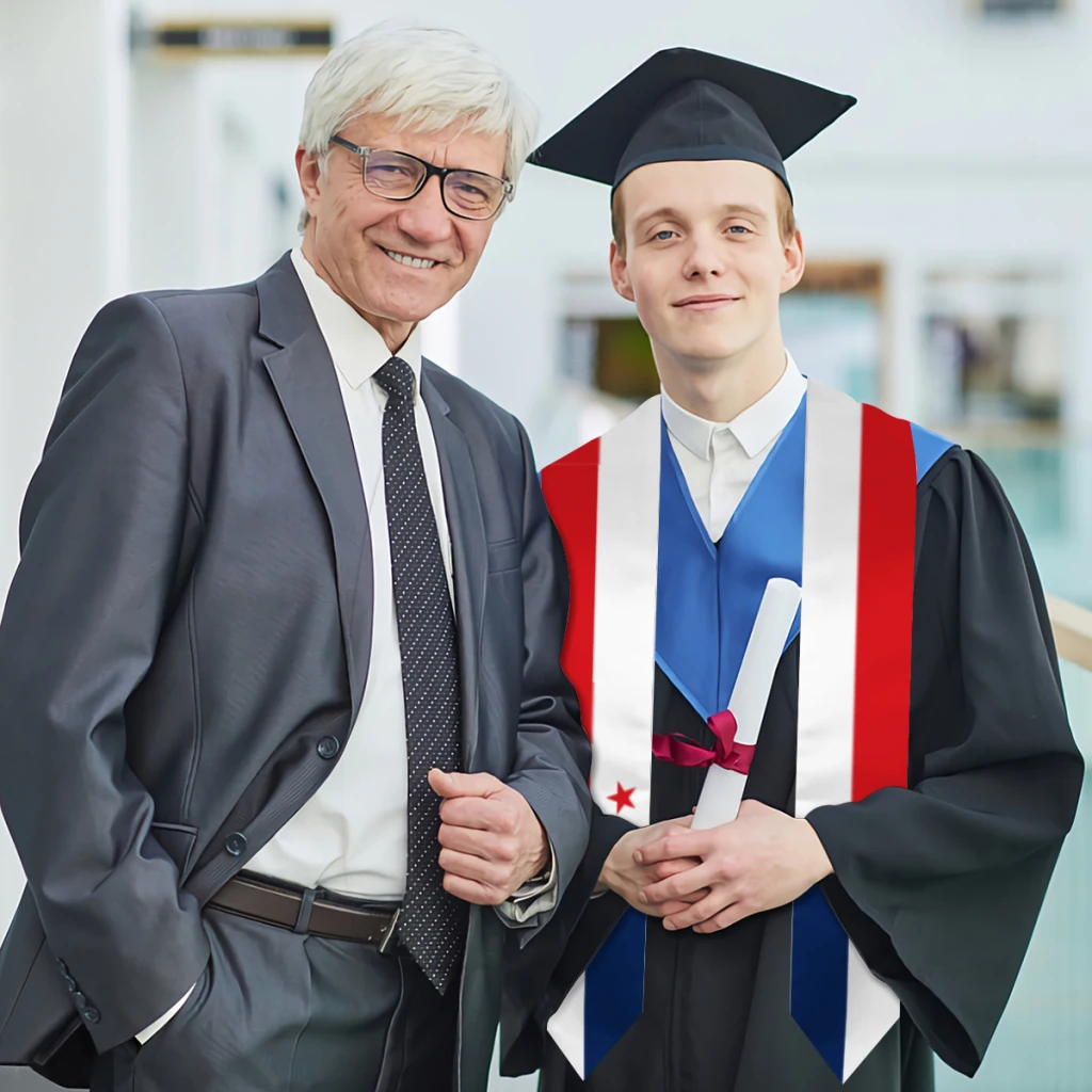 Nome personalizzato Panama Flag sciarpa laurea Sash stola studio internazionale all'estero accessorio per feste Unisex per adulti