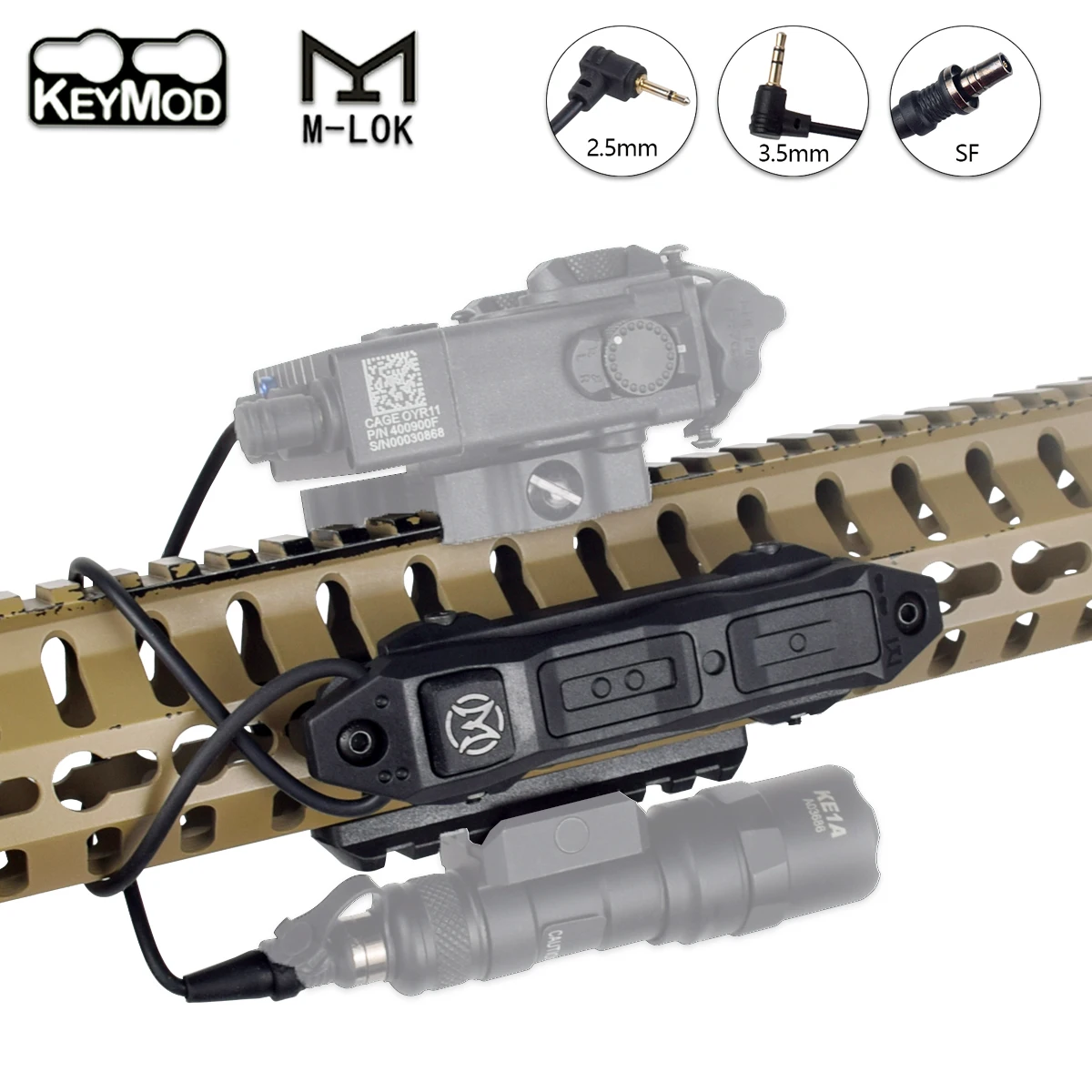 Tactical Surefire M300 M600 Pressure Switch Dual Function Button Remote Control For SF 2.5 3.5 Plug MLOK KEYMOD 20mm PEQ15 M952