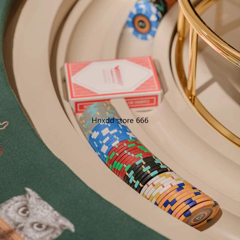 Pokertisch High-End-Club Multiplayer Runde Depu Chip Tisch Texas Hold'em Schach raum