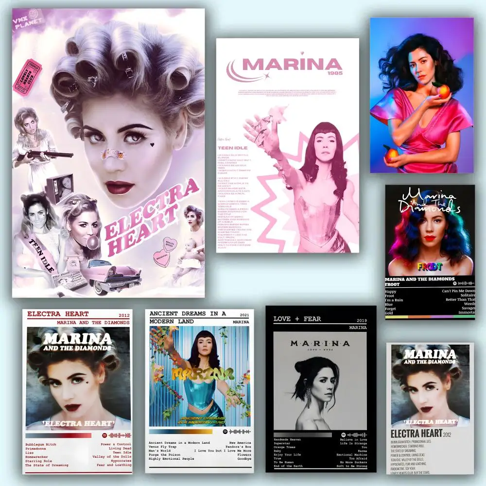 Marina And The Diamonds Musikalbum-Poster, ästhetische HD-PVC-Wandkunst – wasserfest, verschleißfest, für Zuhause, Hotel, Bar