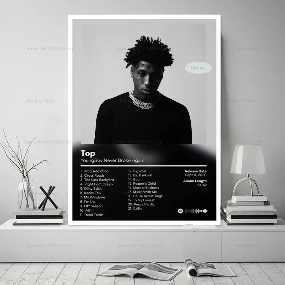 Poster Prints YoungBoy Never Broke Again Last Slimeto Hip Hop Music Album Cover Wall Art Picture Canvas Painting Room Home Decor