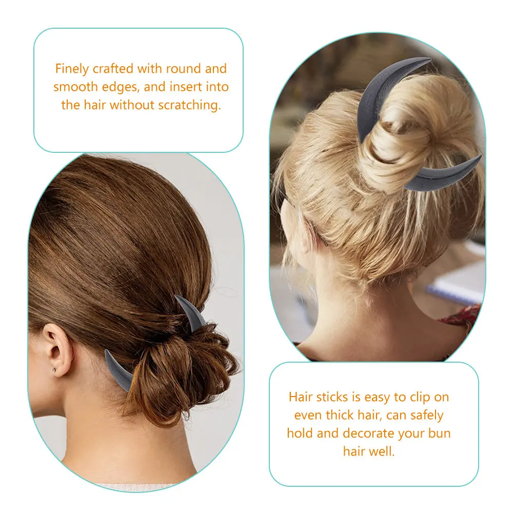 

Деревянные палочки для волос с лунным дизайном, для пучков, тонкая работа, гладкие края, легкая заколка, винтажное украшение, на каждый день