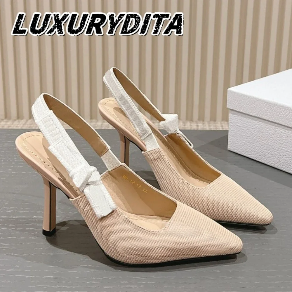 Top Quality Luxury Womens Sandal Casual Lace Flat Fashion Embroidered Muller Shoes Designer Silk Leather Soled High Heel