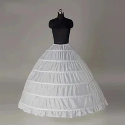 6 Hoop Crinoline White Long Wedding Petticoats for Bride Ball Gown Dress Underskirt Skirt Half Slips Wedding Accessories