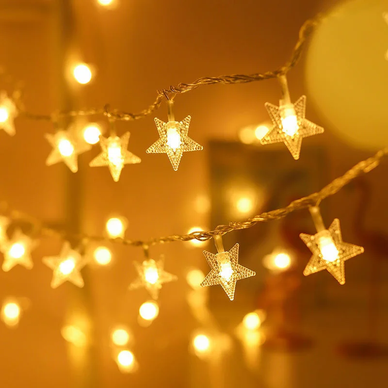 Indoor LED String Lights Star Chain Lights AA Battery Garland Lights Fairy Lights Party Home Wedding Garden Christmas Decor