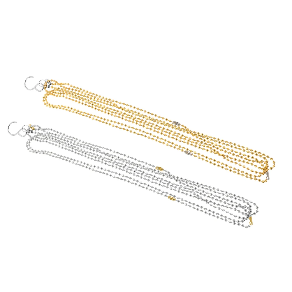 

2Pcs Volleyball Measurement Chain Golden Volleyball Equipment Silver Color Height Tool Compact Design Copper Material
