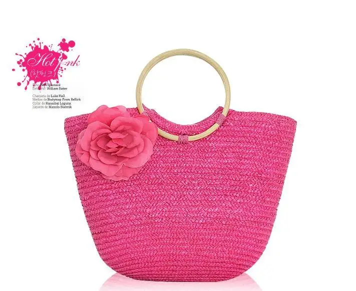 

Сумка Wier, тканая большая сумка из пшеничной ткани с цветочным узором, мягкая ручка, застежка-молния, повседневная хлопковая сумка