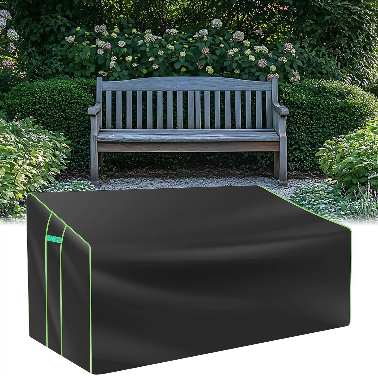 Outdoor Loveseat Cover With Air Vent Weatherproof Protector Heavy-Duty Patio 2-Seater Bench Covers For Garden Yard Lawn Backyard